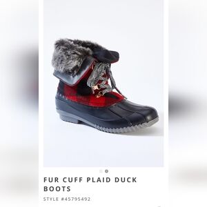 Cato Red and Black Plaid Winter Boots